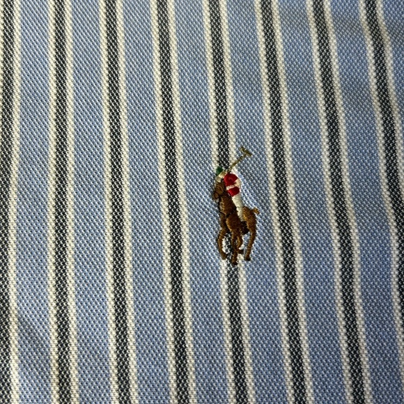 Ralph Lauren Oxford Knit Button Down Dress Shirt Mens XL Blue Embroidered Pony - Picture 6 of 7